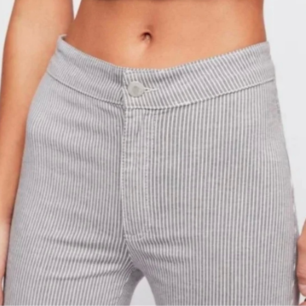 Free People High Waisted Stripped Skinny Jeans